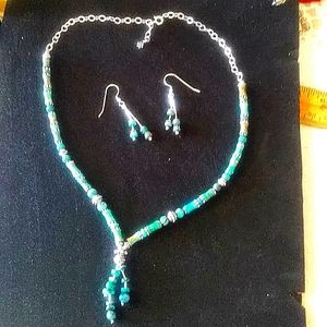 Turquoise necklace& earrings